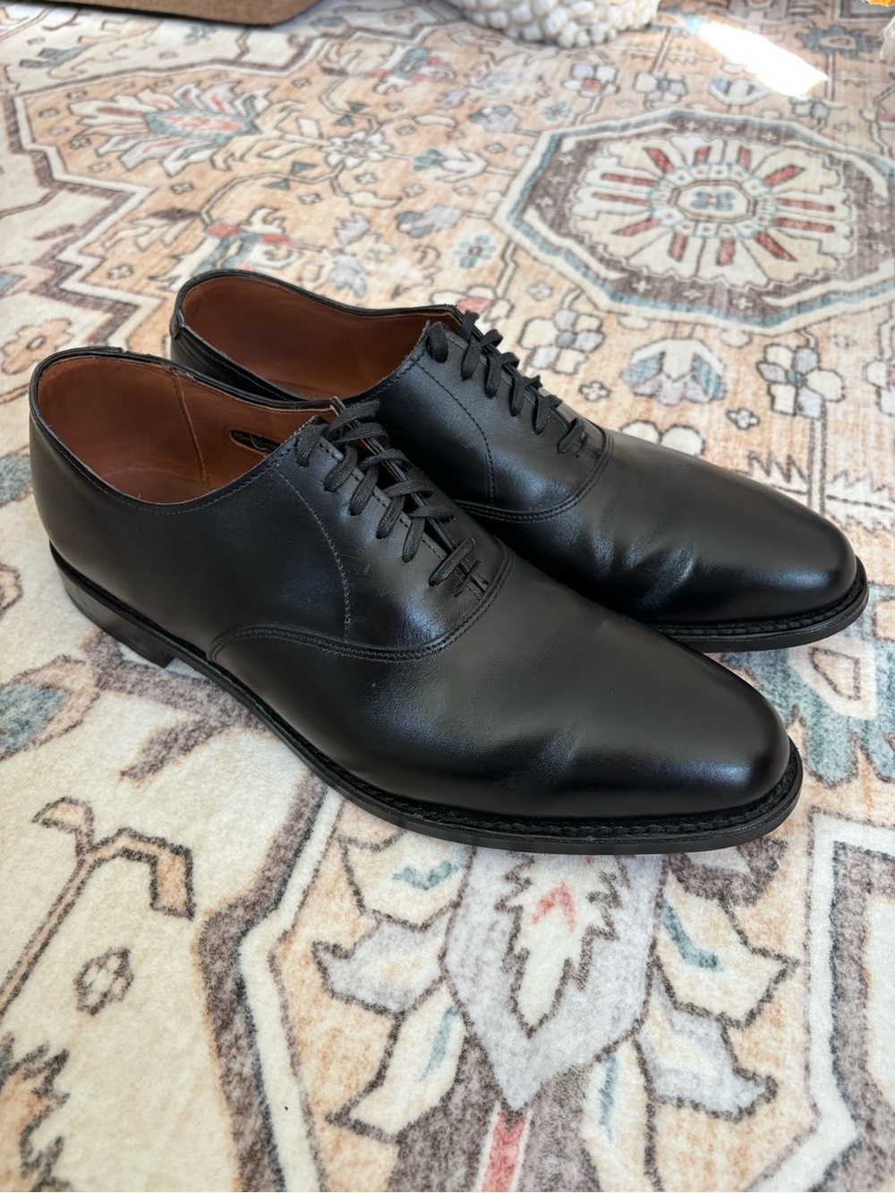 Allen Edmonds Carlyle Black Leather Plain Toe Oxford Dress Shoes Men’s 10.5 D